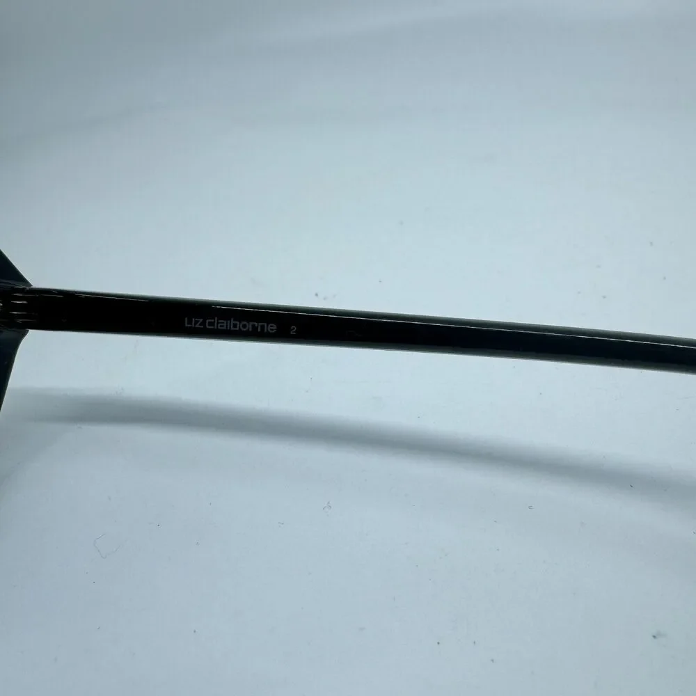 Liz Claiborne Vintage Black Sunglasses‎ Oval Full Rim Designer H11991